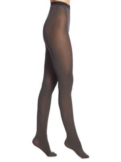 Wolford Cotton Velvet Tights In Anthracite