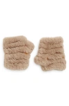 Jocelyn Faux Fur Knitted Mandy Mittens In Palomino