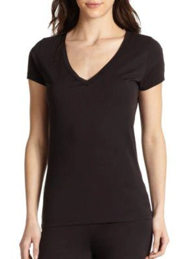 Skin Essentials Pima Cotton-jersey T-shirt In Black