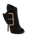 GIUSEPPE ZANOTTI LEATHER CUTOUT-HEEL BOOTIES,0400089898645