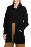 Vince Cashmere Shawl-collar Open-front Cardigan In Black