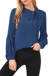 Cece Tie Neck Blouse In Night Horizon