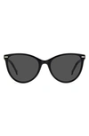 Carolina Herrera 57mm Cat Eye Sunglasses In Black Nude / Grey