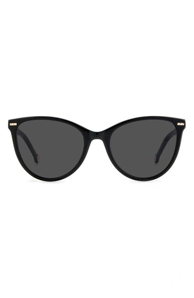 Carolina Herrera 57mm Cat Eye Sunglasses In Black Nude / Grey
