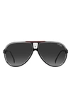 Carrera Eyewear 63mm Polarized Aviator Sunglasses In Black Red / Grey Shaded