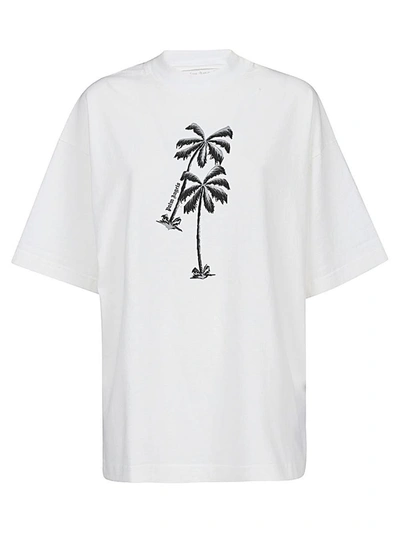 Palm Angels X Tessabit Palm Cotton T-shirt In White