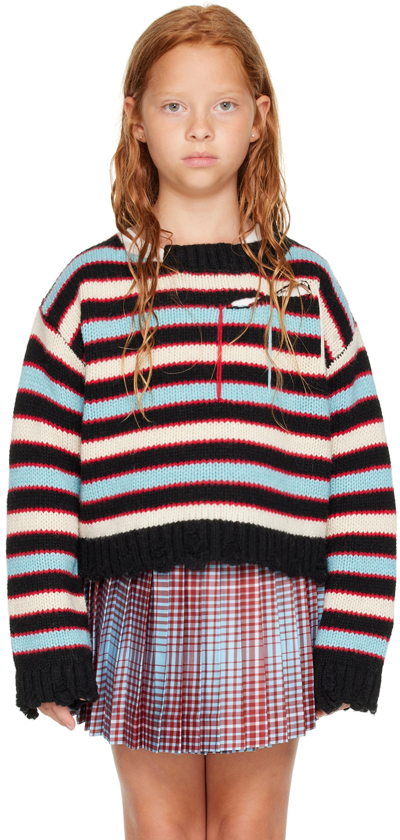 Charles Jeffrey Loverboy Ssense Exclusive Kids Multicolor Slash Stripe Sweater In Multicoloured