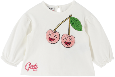 Gcds Baby Off-white Cherry T-shirt In Cloud