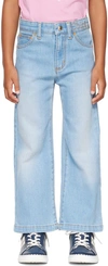 Chloé Kids Blue Faded Jeans In Z10 Denim Blue