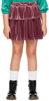 The Campamento Kids Burgundy Layers Skirt In Burgundy