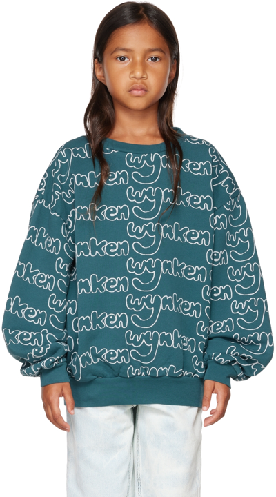 Wynken Kids Green Everywhere Sweatshirt In Alpine Green