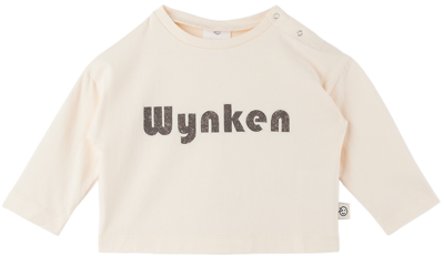Wynken Baby Beige Logo T-shirt In Milk