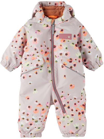 Molo Kids' Baby Gray Hyde Snowsuit In 6576 Autumn Flowers