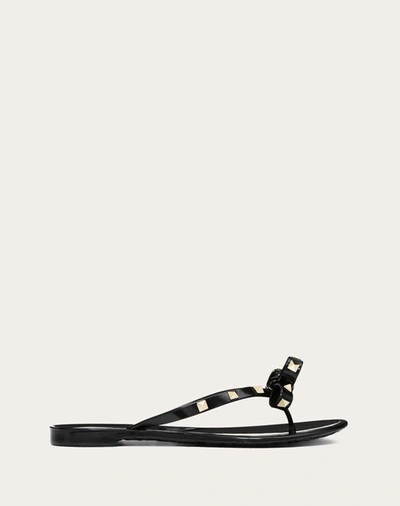 VALENTINO GARAVANI VALENTINO GARAVANI RUBBER ROCKSTUD THONG WOMAN BLACK 40