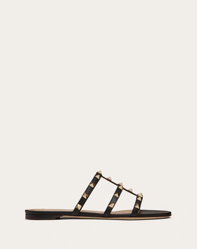 VALENTINO GARAVANI VALENTINO GARAVANI ROCKSTUD FLAT SLIDE SANDAL WOMAN BLACK 42