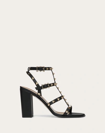 Valentino Garavani Rockstud Ankle Strap Sandal 90 Mm Woman Black 41.5