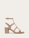 Valentino Rockstud Caged 60 Leather Ankle Strap Sandal In Multi