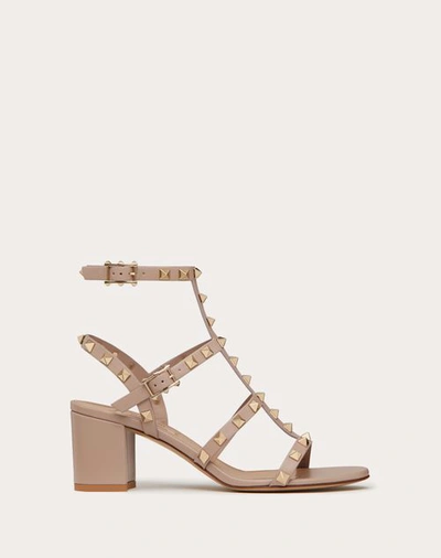 Valentino Garavani Rockstud Calfskin Ankle Strap Sandal 60 Mm Woman Poudre 42