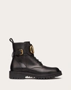 Valentino Dnu Pack  Vlogo 35 Leather Combat Boot In Black