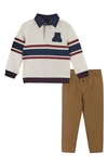 ANDY & EVAN KID' RUGBY PULLOVER & TWILL PANTS SET