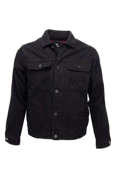 X-ray Plaid-lined Denim Jacket In Jet Black