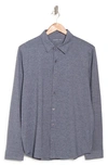 Zachary Prell Bill Stretch Knit Button-up Shirt In Navy
