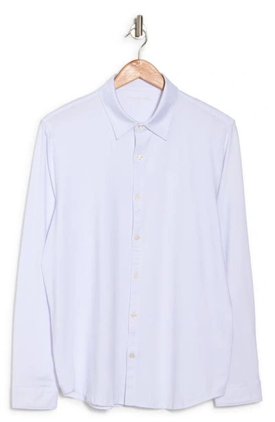 Zachary Prell Bill Stretch Knit Button-up Shirt In White