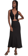 Christopher Esber Plunge Neckline Polar Orbit Dress In Black