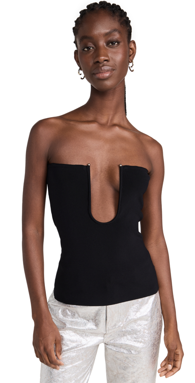 Christopher Esber U Neckline Orbit Bustier Top In Black