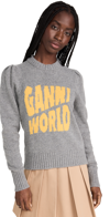 GANNI GRAPHIC PUFF SHOULDER PULLOVER