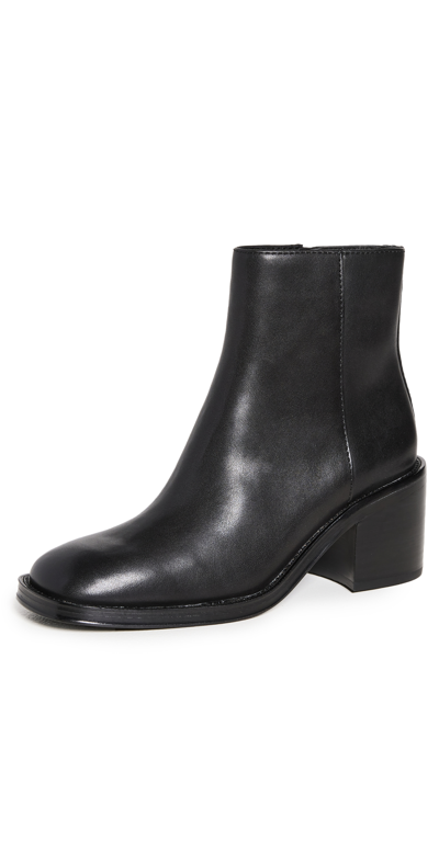 Loeffler Randall Blakely Square Toe Mid Heel Boot In Black