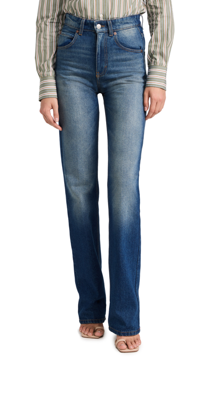 Victoria Beckham Julia High-rise Straight-leg Jeans In Blu