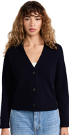 Vince The Boxy Wool Cashmere Cardigan In Black In Coastal