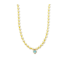 A SINNER IN PEARLS 18K YELLOW GOLD HEART PENDANT PEARL NECKLACE,N0220718414267