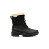 Sorel Tivoli Leather Shearling Snow Booties In Black