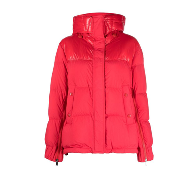 Moncler Etival Hooded Quilted Shell Down Jacket In Red