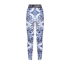 Dolce & Gabbana Blu Mediterraneo Painterly Logo Leggings In Blue