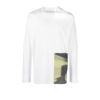 SONG FOR THE MUTE WHITE DIGITAL RETRO LONG SLEEVE COTTON T-SHIRT,222MTL008P3DRPEWHT18567695