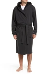 Ugg Leeland Stretch Cotton Robe In Black