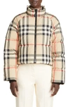 BURBERRY BURBERRY ALSHAMAR CHECK DOWN PUFFER JACKET