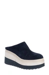 Naked Feet Coach Wedge Mule In Navy