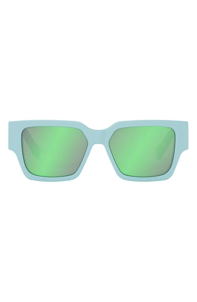 Dior Cd Su (80c7) Dm 40079 U 84q Square Sunglasses In Shiny Light Blue / Green