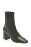 Loeffler Randall Round-toe Leather Ankle Boots In Forest