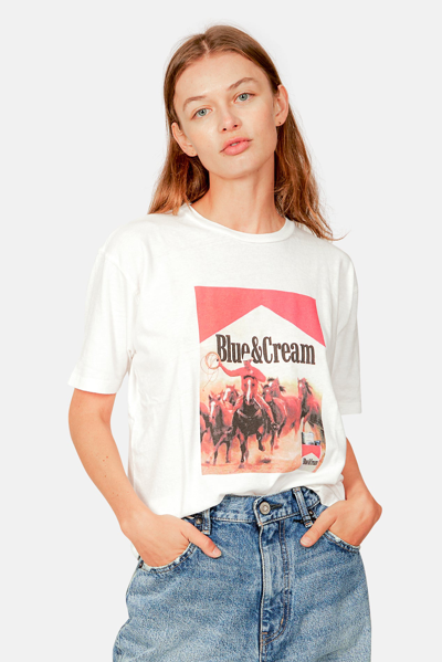 Blue&cream Women's New  Rider T-shirt In White