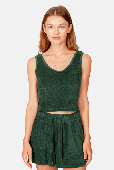Blue&cream Women's  Zo Cropped Tank Top Forest Green In Multicolor