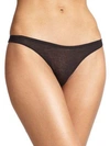 Skin Organic Cotton Low-rise Thong In Black