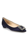 MANOLO BLAHNIK Hangisi 25 Embellished Satin Flats