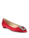 MANOLO BLAHNIK Hangisi 25 Embellished Satin Flats