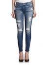 7 FOR ALL MANKIND Ankle Skinny Distressed Jeans