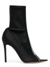 Gianvito Rossi Black Crystal-embellished Open-toe Stiletto Boots In Nero